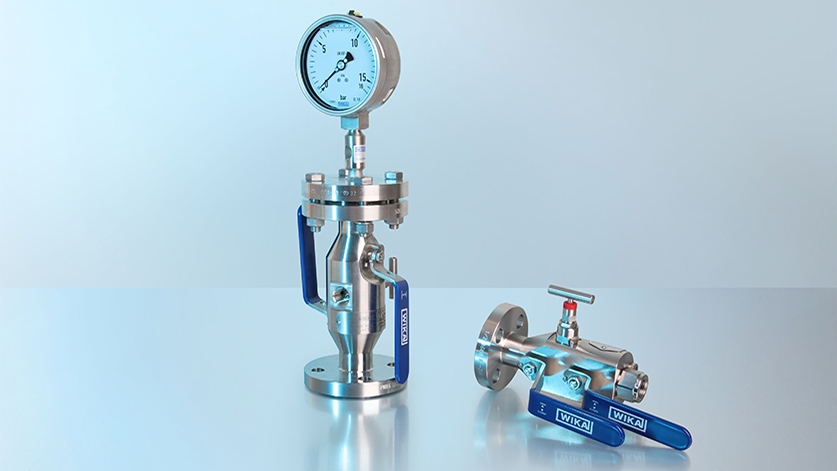 Combination of pressure measuring instrument with accessories – Hook-up ...